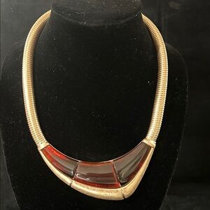 Elegant Gold and Brown Necklace